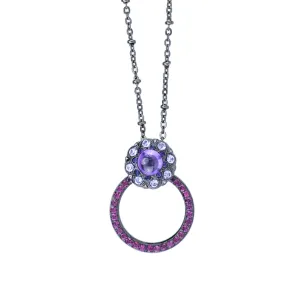 Open Circle Pendant with Cluster Element in "Wildberry" *Preorder*