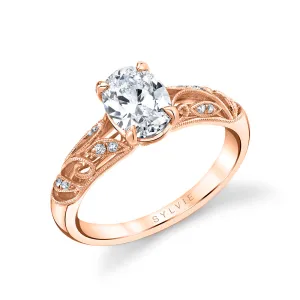 Oval Cut Vintage Engagement Ring - Roial 18k Gold Rose