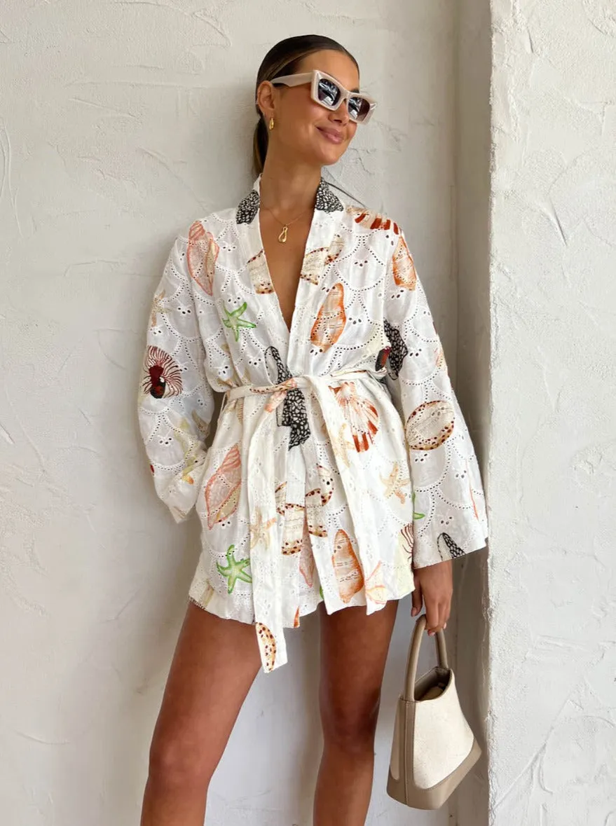 Palm Noosa Ace of Spades Robe in Shells