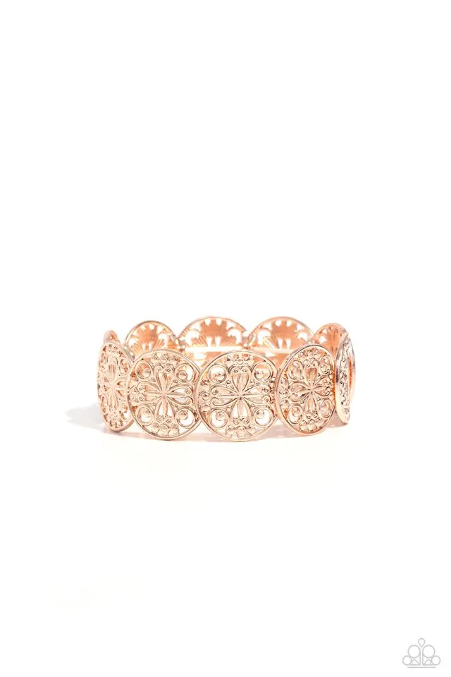 Paparazzi Bracelet ~ Portico Picnic - Rose Gold