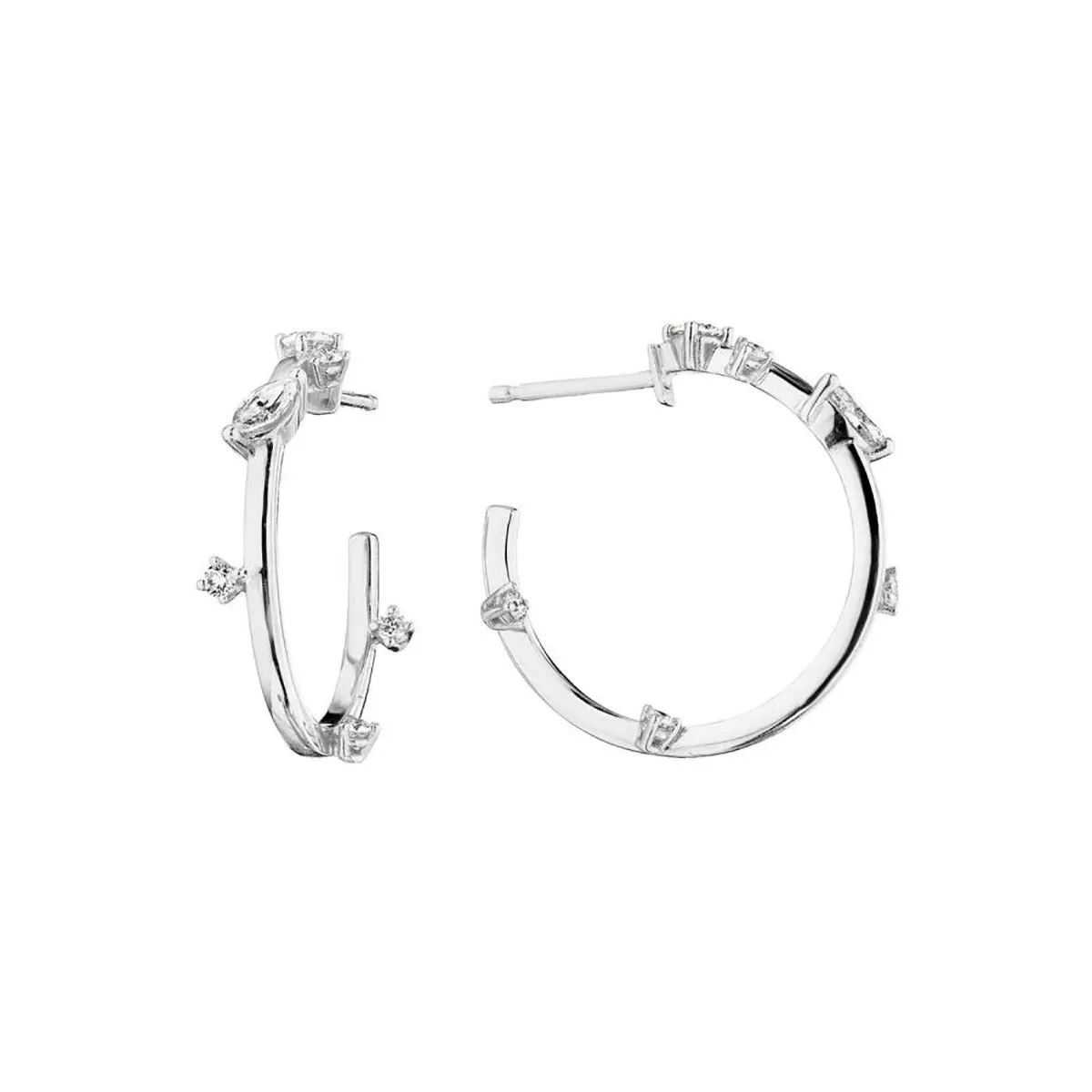 Petite Gold Constellation Hoop Earrings