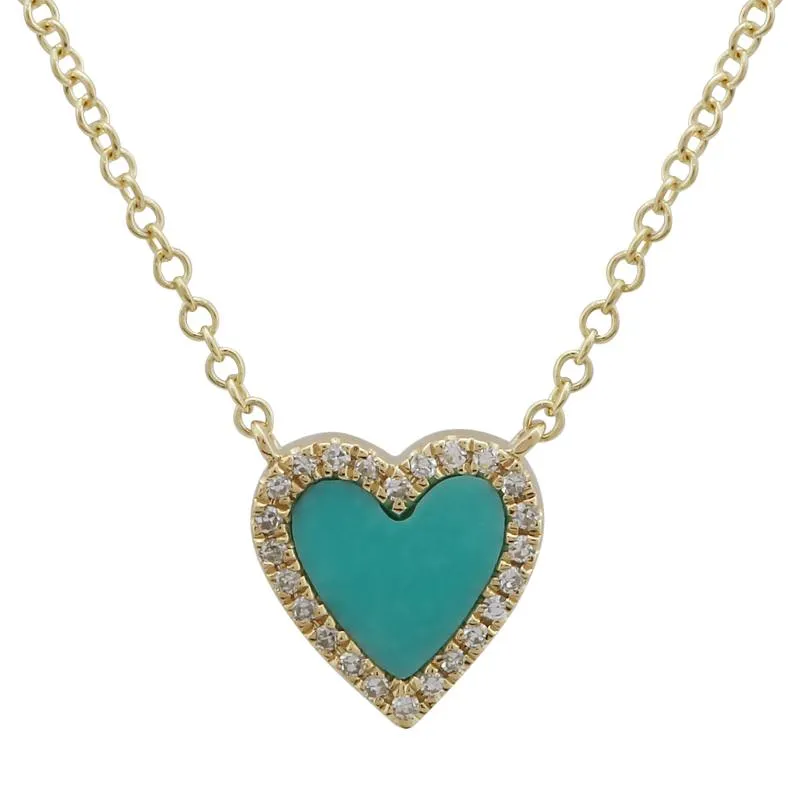 Petite Turquoise Heart Necklace