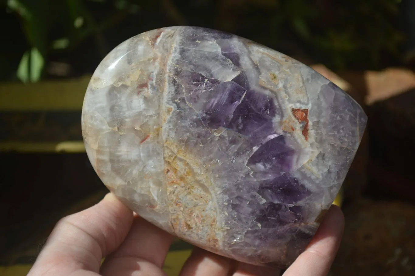 Polished Dream Amethyst Standing Free Forms x 3 From Madagascar