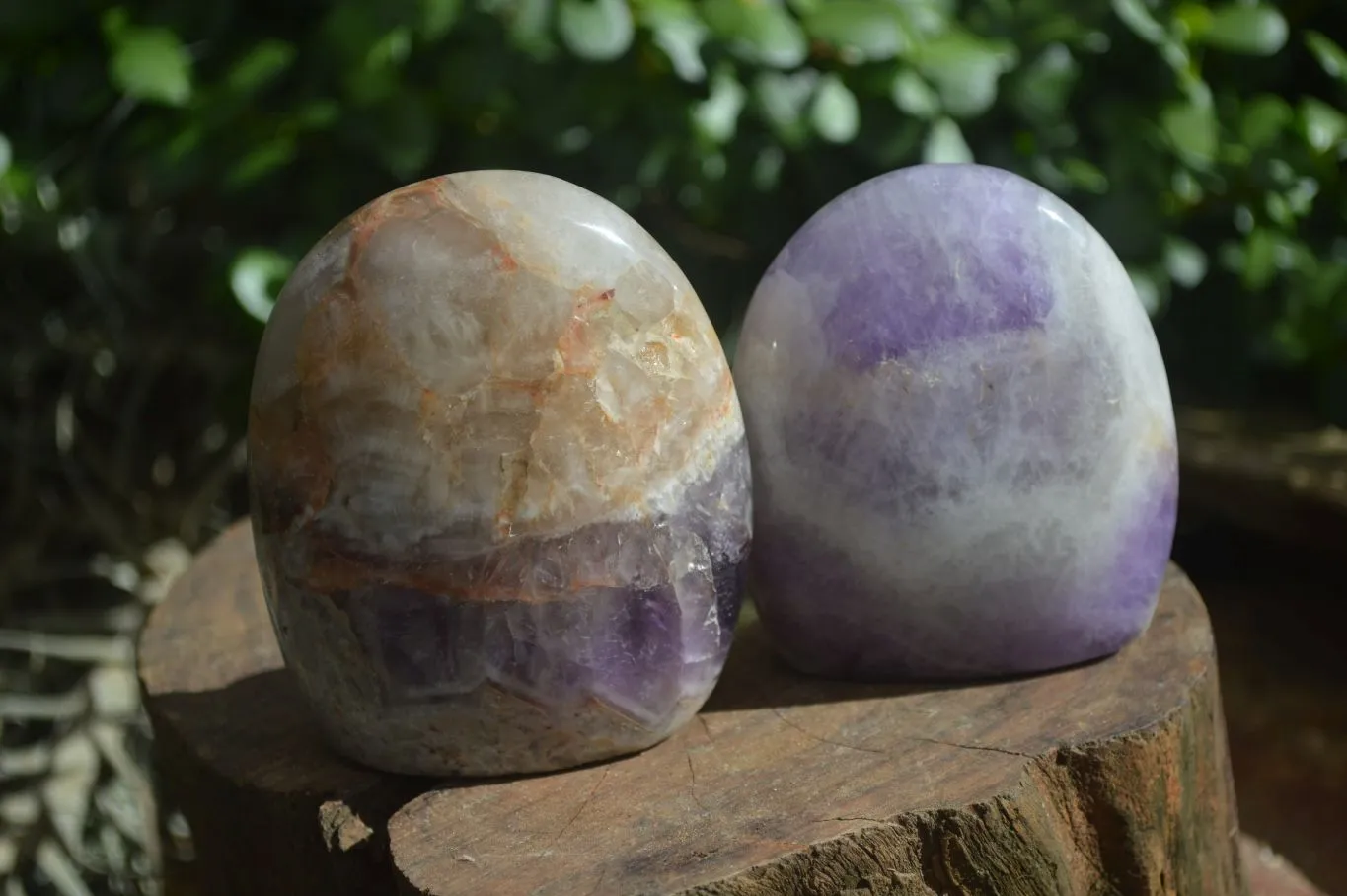 Polished Dream Amethyst Standing Free Forms x 3 From Madagascar