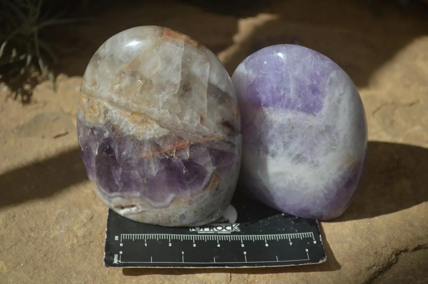 Polished Dream Amethyst Standing Free Forms x 3 From Madagascar