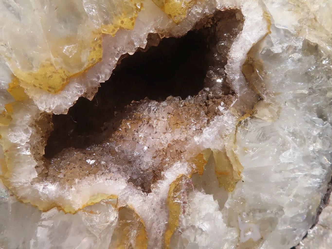 Polished Large Crystal Centred Agate Geode With Carnelian Colouration x 1 From Zululand, South Africa