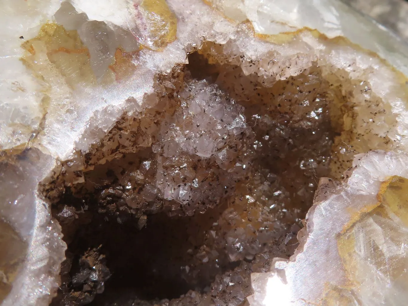 Polished Large Crystal Centred Agate Geode With Carnelian Colouration x 1 From Zululand, South Africa