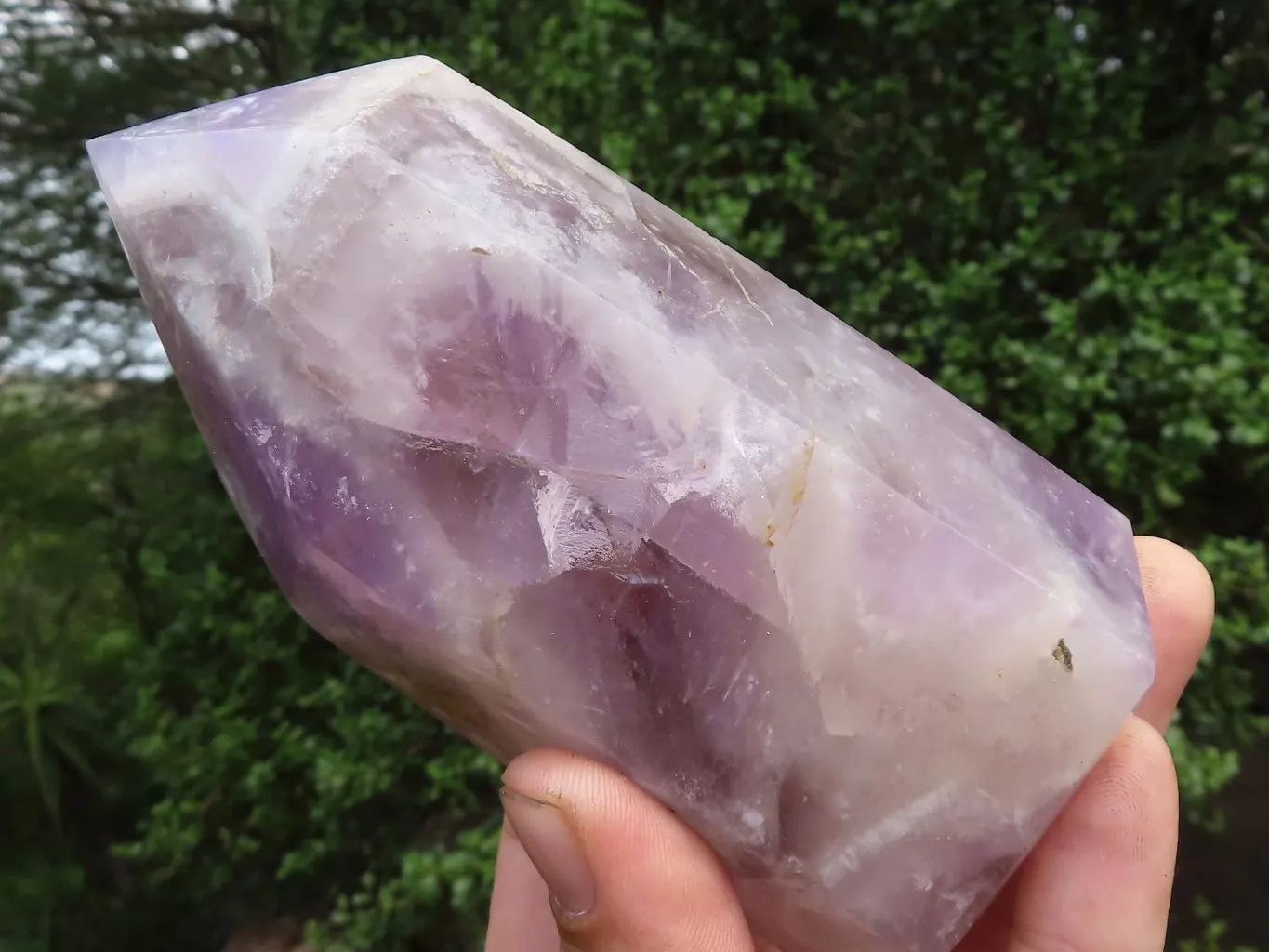 Polished Smokey Dream Amethyst Points x 2 From Madagascar