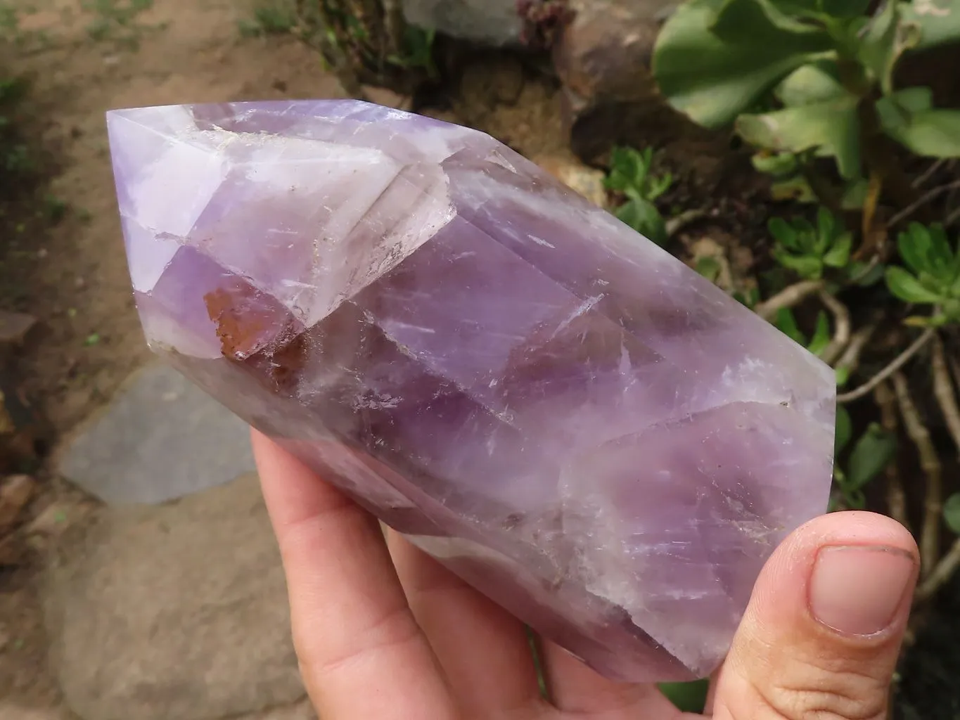 Polished Smokey Dream Amethyst Points x 2 From Madagascar