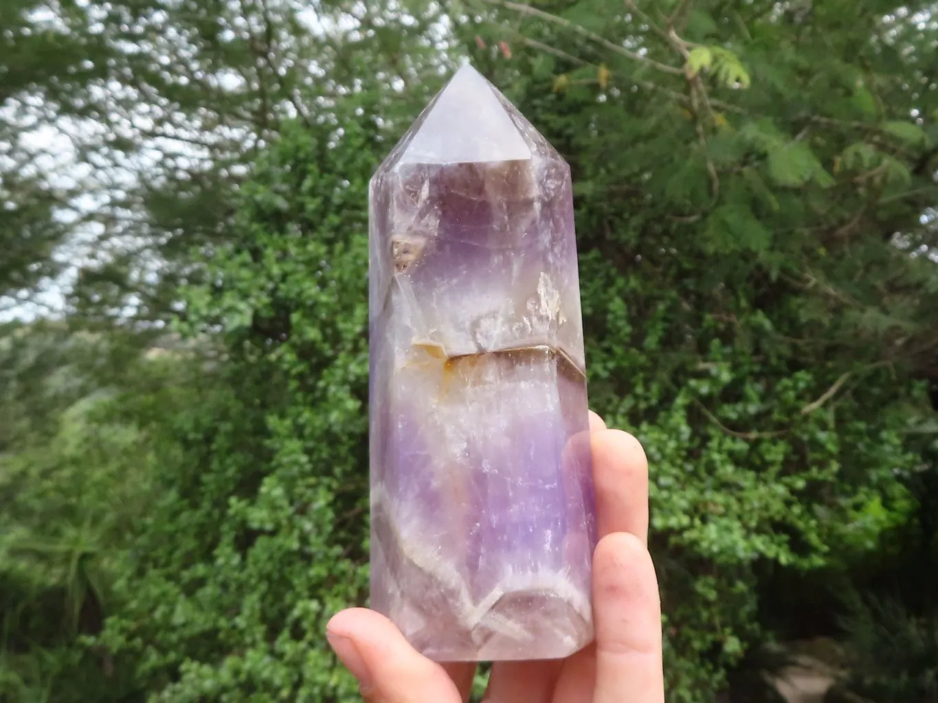 Polished Smokey Dream Amethyst Points x 2 From Madagascar