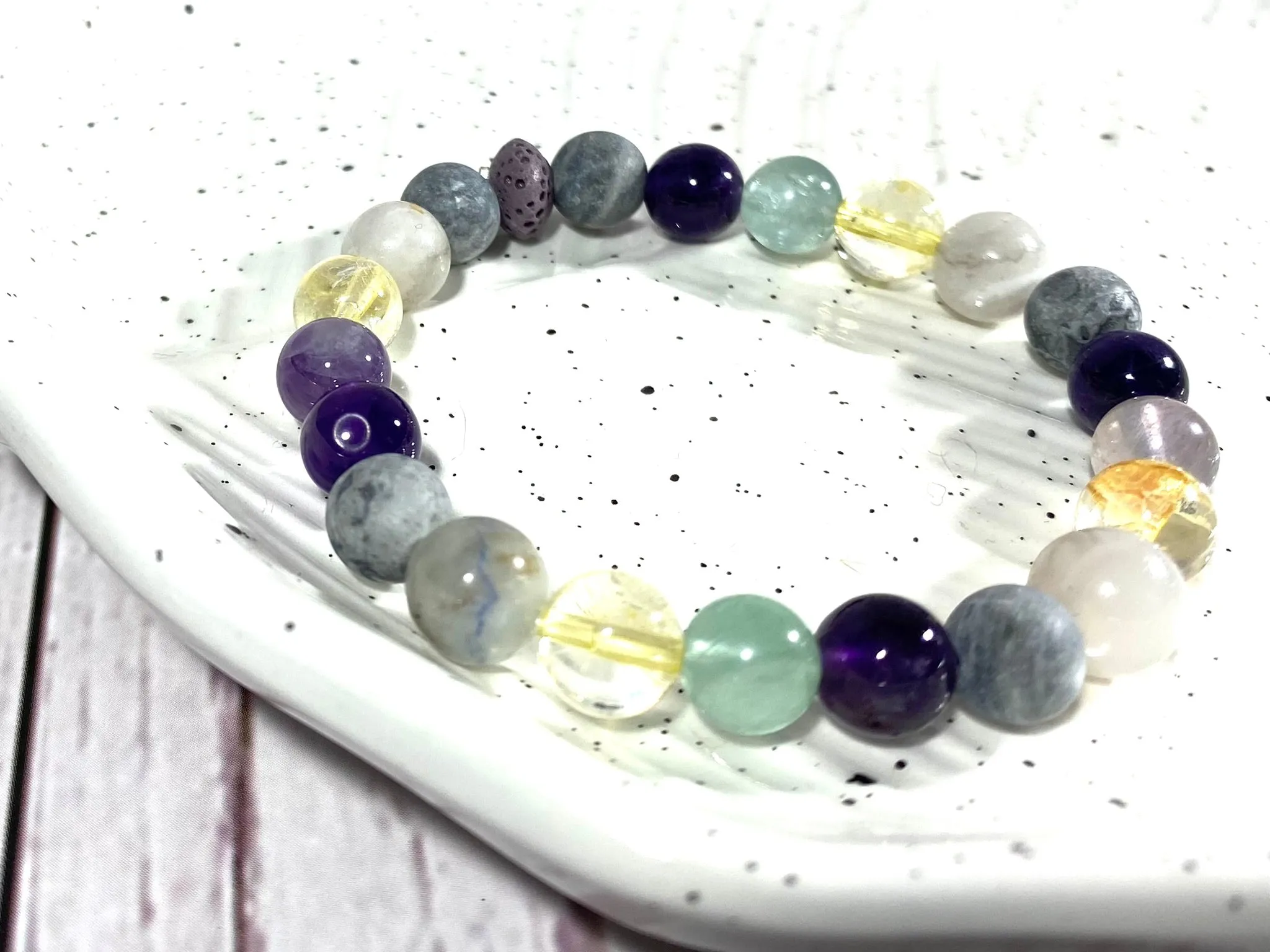 Positivity Crystal Beaded Bracelet - Aromatherapy Bracelet