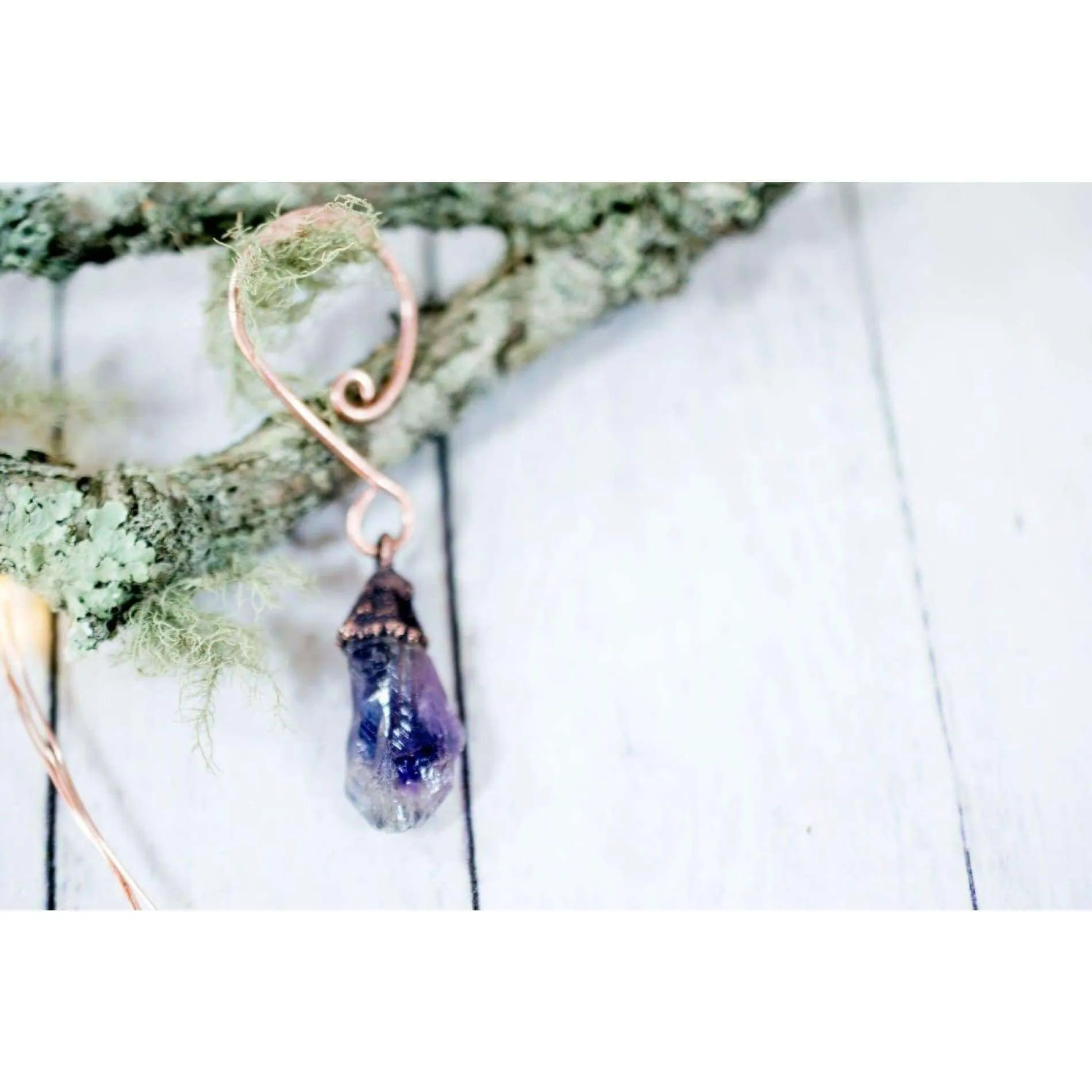 Raw crystal ornament | Amethyst crystal ornament