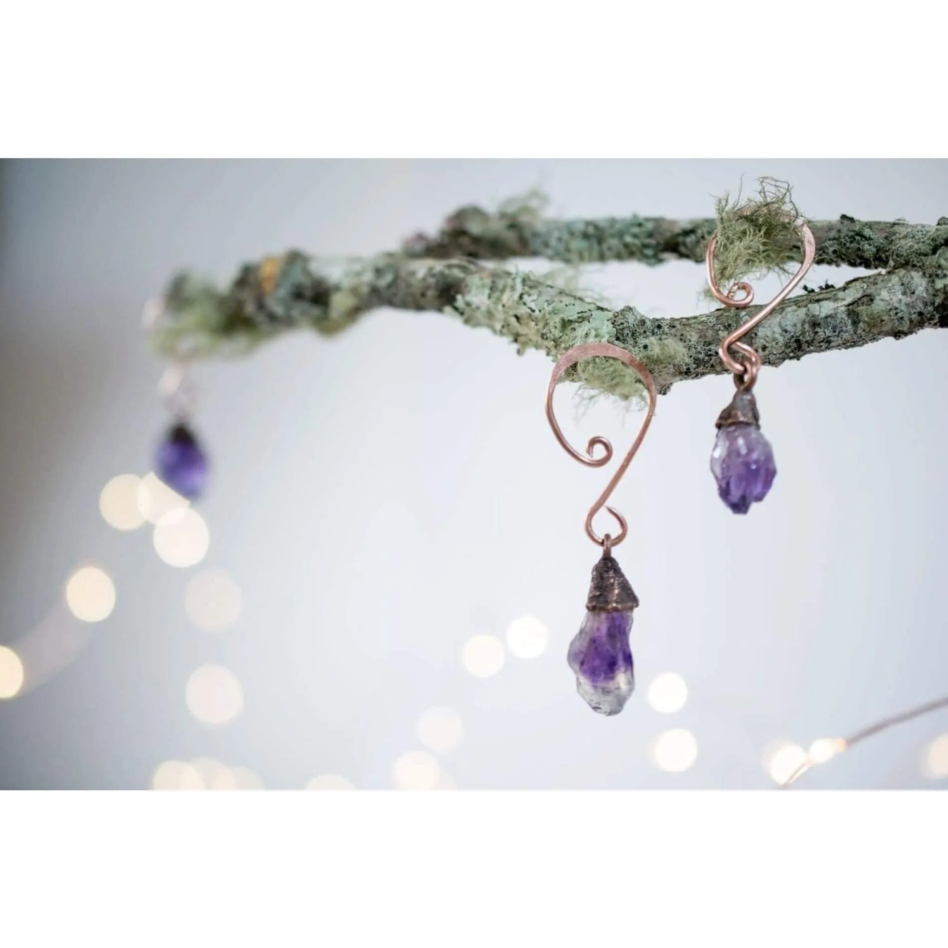 Raw crystal ornament | Amethyst crystal ornament