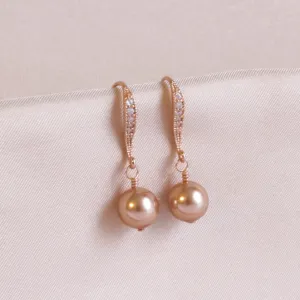 Rose Gold Pearl Earrings