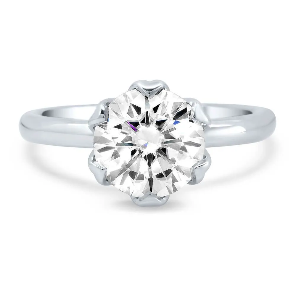 Round Moissanite Tulip Engagment Ring