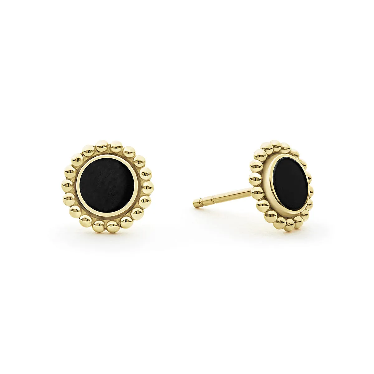 Round Onyx Stud Earrings