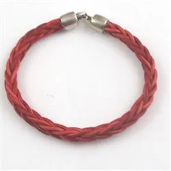 Rust Braided Leather Bracelet Unisex