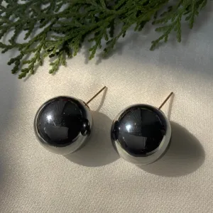 Salvanity - K-POP Fashion Jewellery Back Pearl Balls Tops Earrings