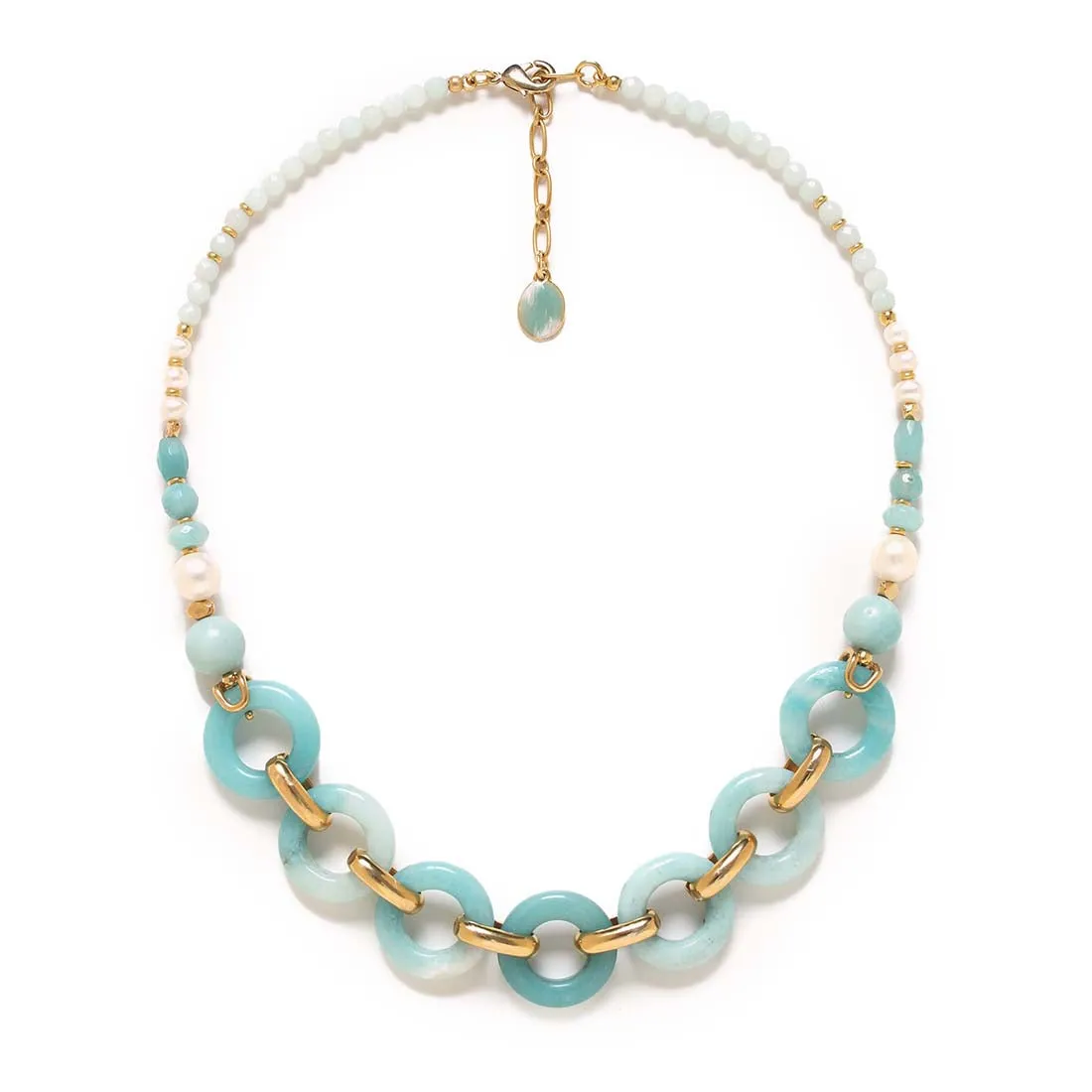 Short Amazonite Ring Necklace