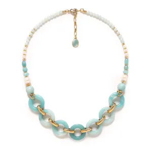 Short Amazonite Ring Necklace