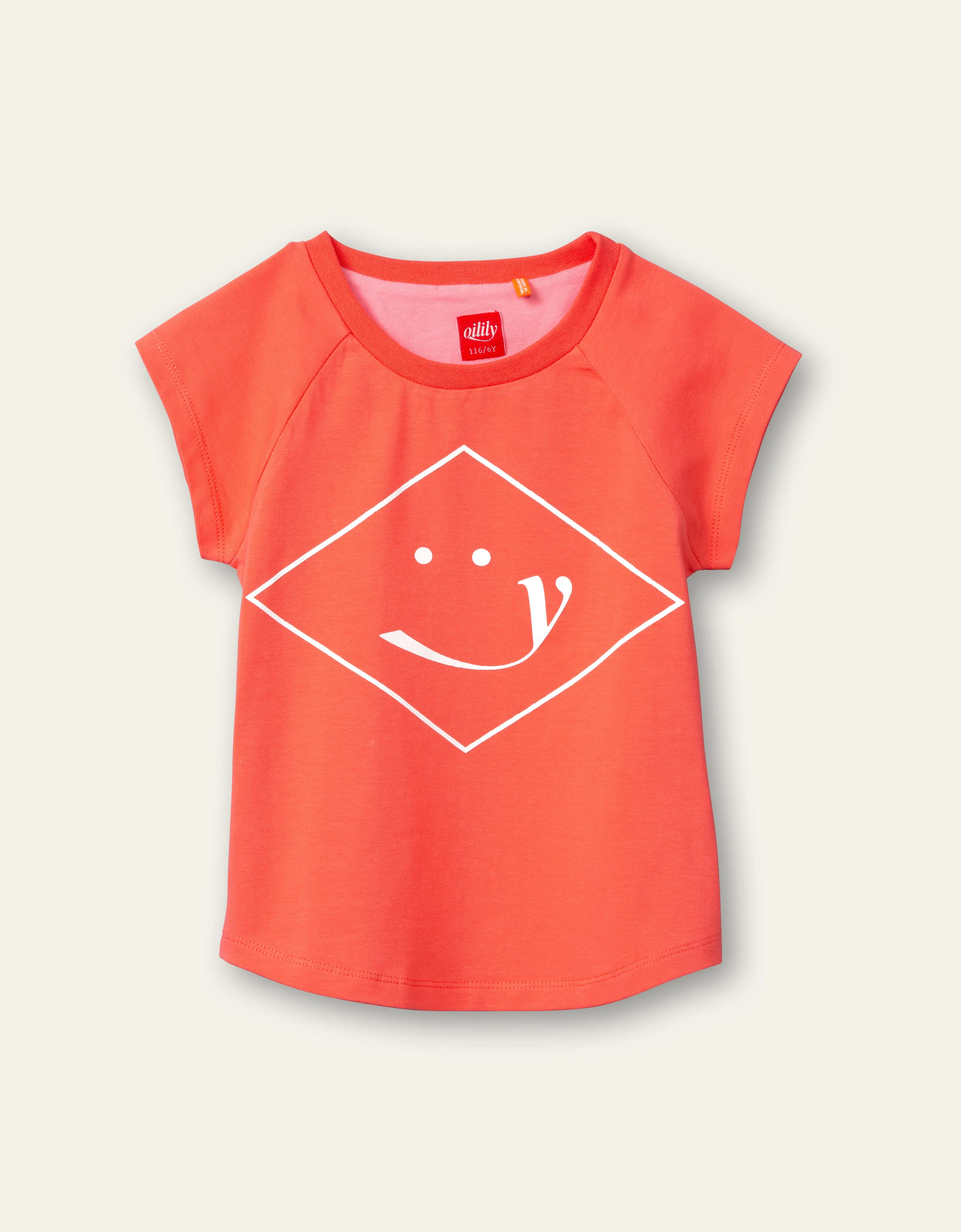 SS21 Oilily Girls Tram Coral Short Sleeve Smile T-Shirt 15