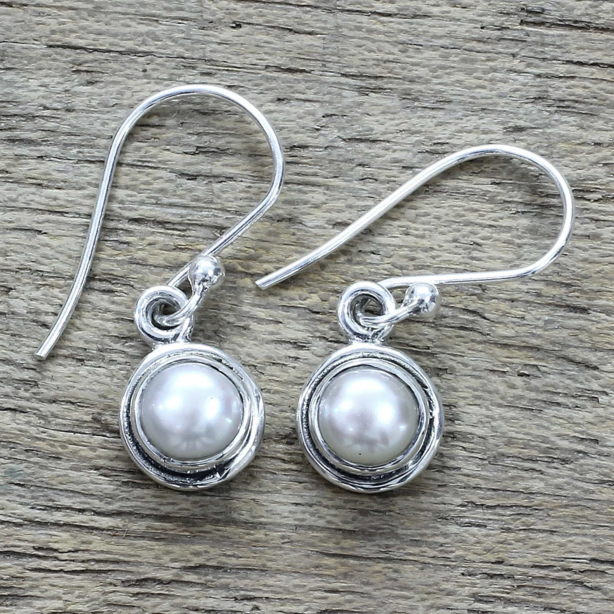 Sterling Silver Cultured Pearl Dangle Earrings from India - Purest Love | NOVICA