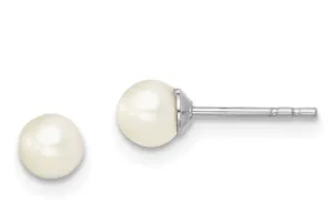 Sterling Silver FWC Pearl Stud Earrings