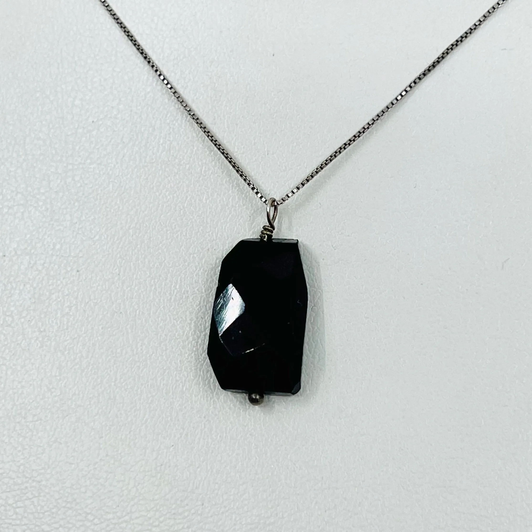 Sterling silver onyx pendant necklace GM52