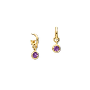 Talya Earring Drops Yellow Gold - Amethyst