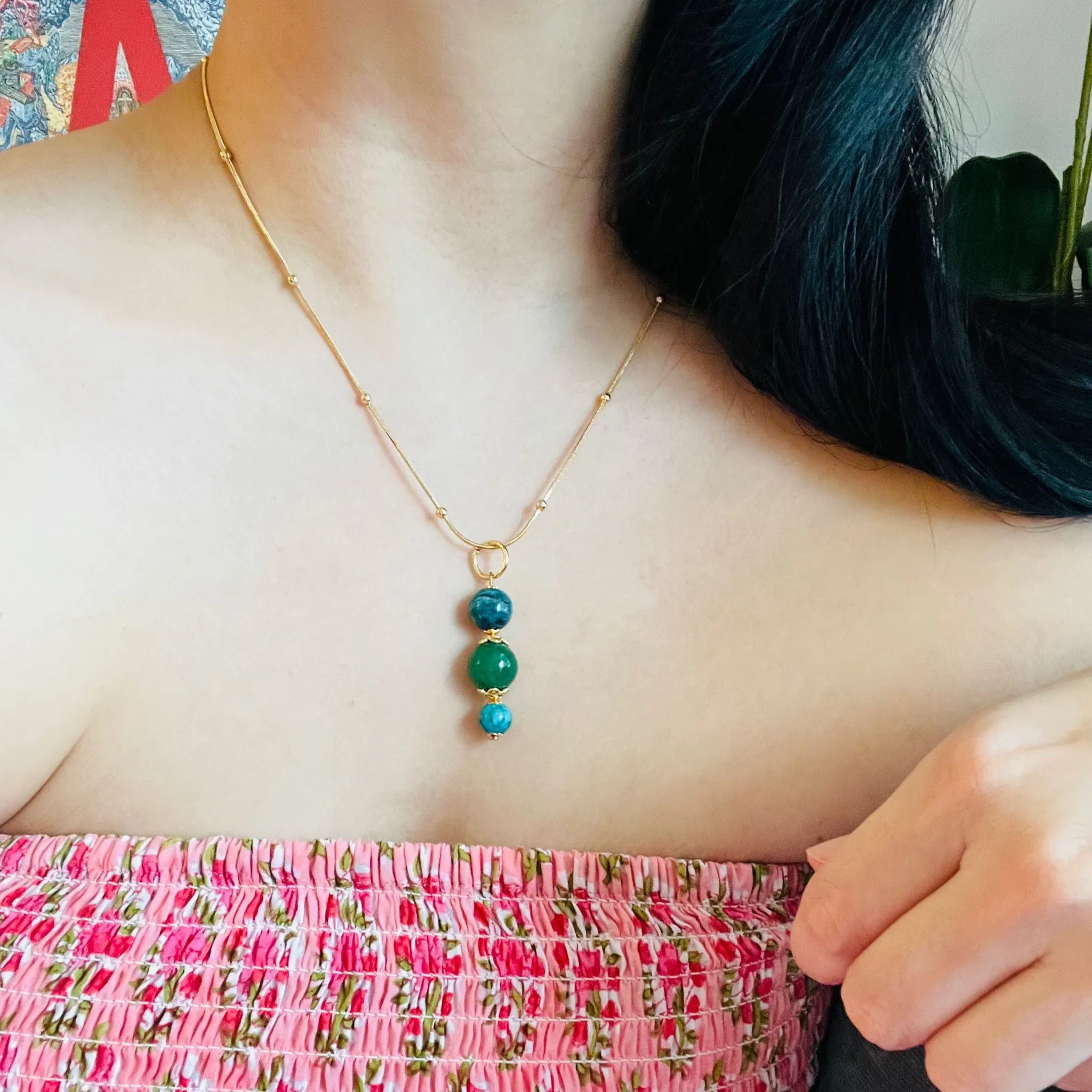 Turquoise & Aventurine Pendant