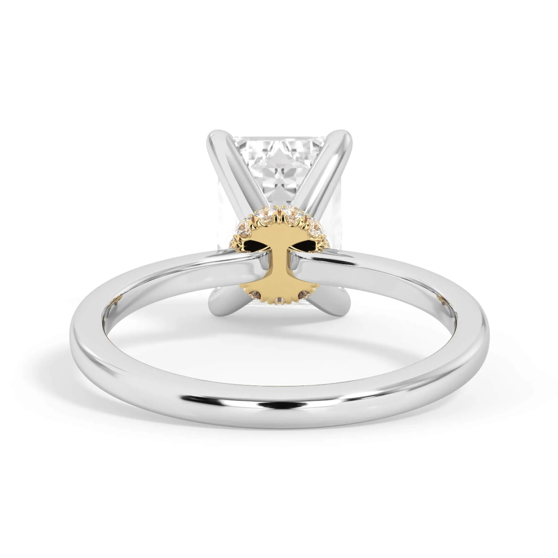 Under Halo Diamond Wrap Engagement Ring - Yellow Gold Wrap