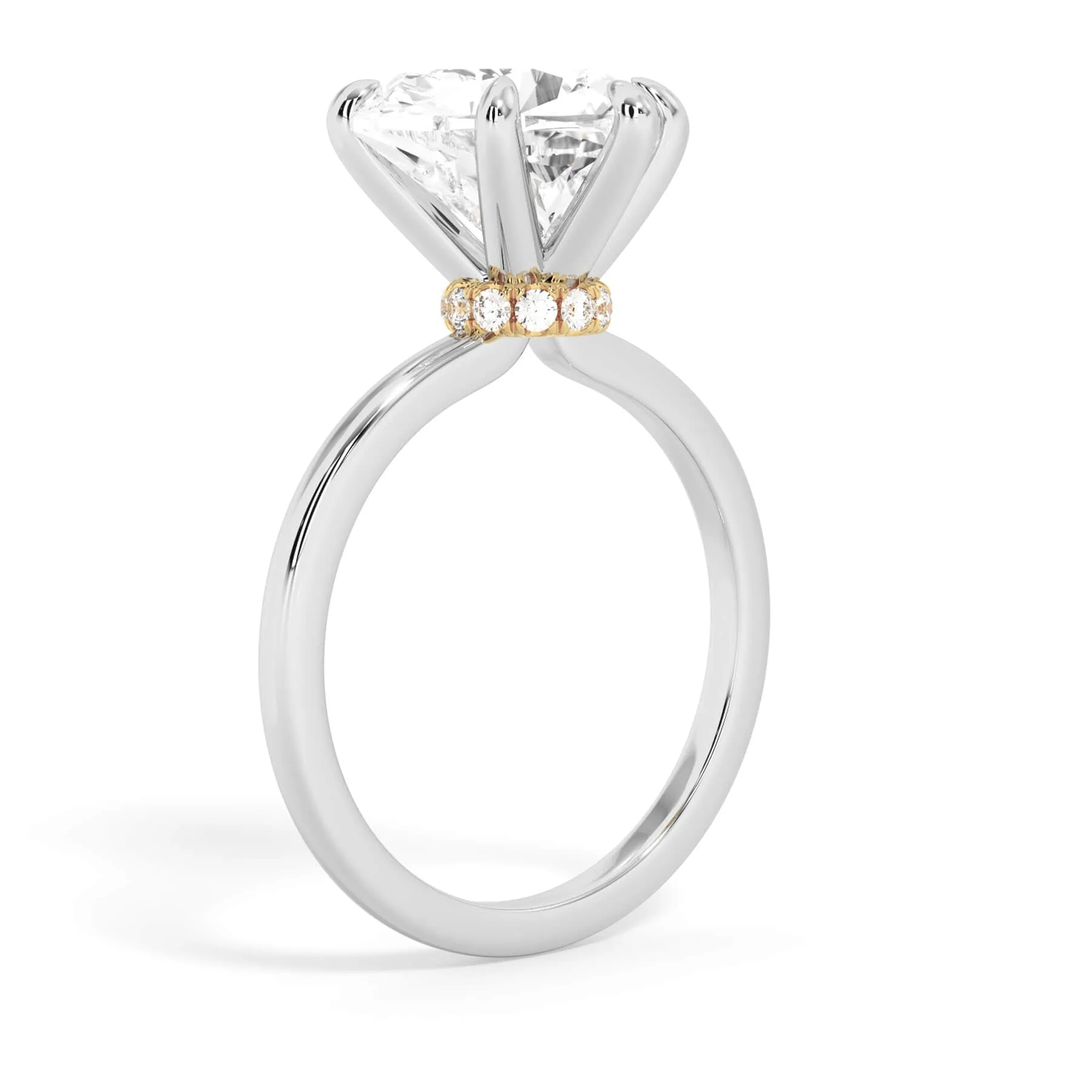 Under Halo Diamond Wrap Engagement Ring - Yellow Gold Wrap