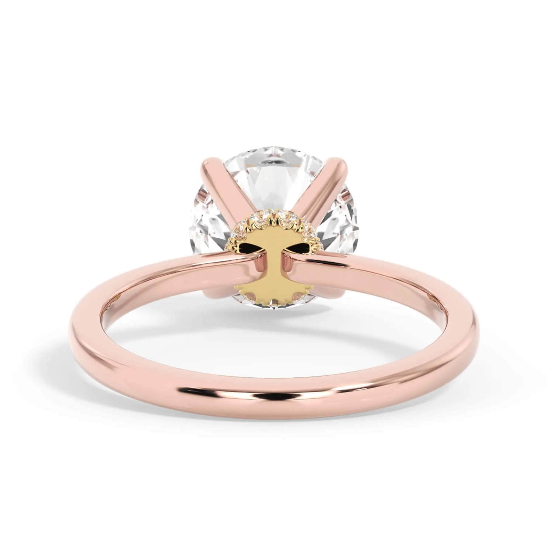 Under Halo Diamond Wrap Engagement Ring - Yellow Gold Wrap