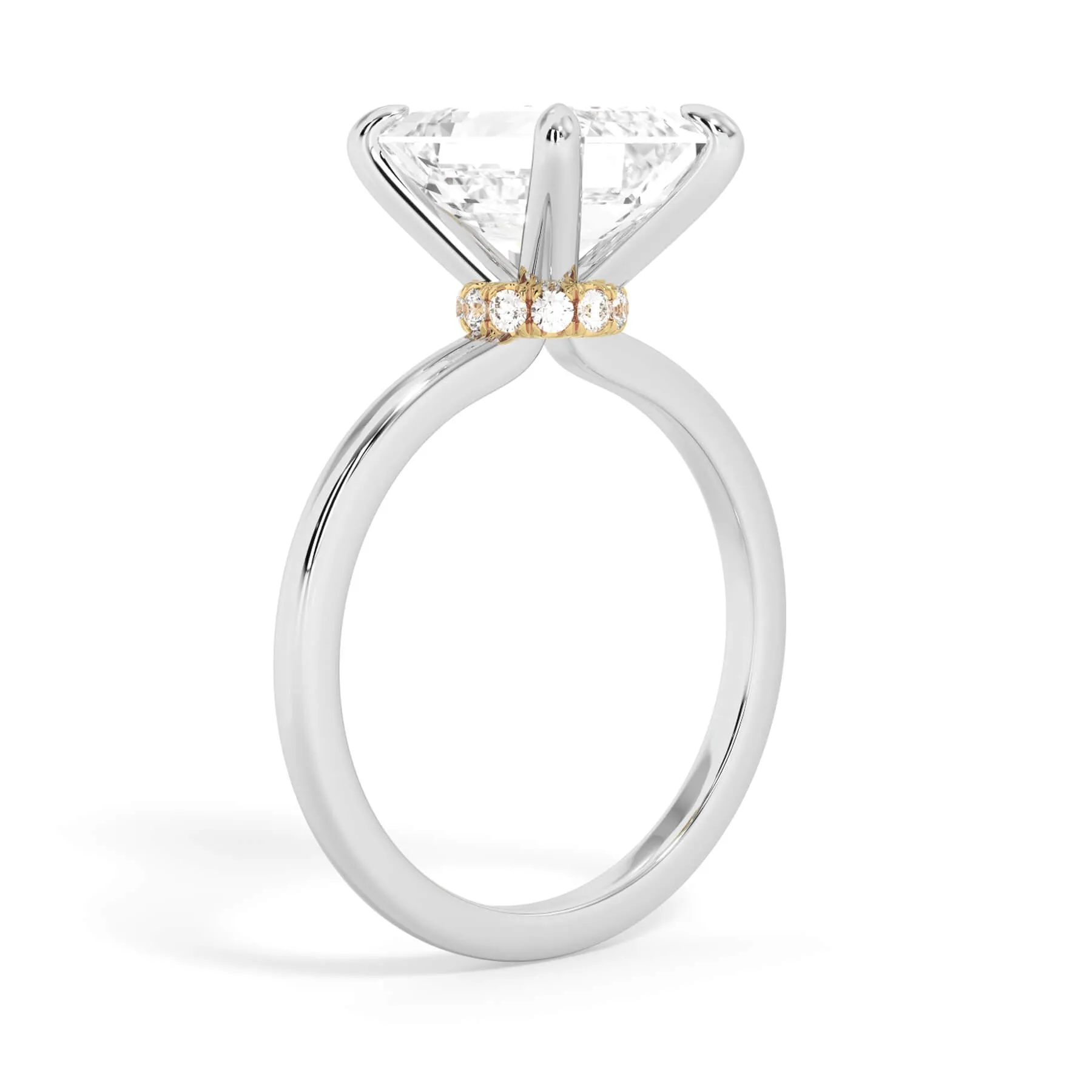 Under Halo Diamond Wrap Engagement Ring - Yellow Gold Wrap