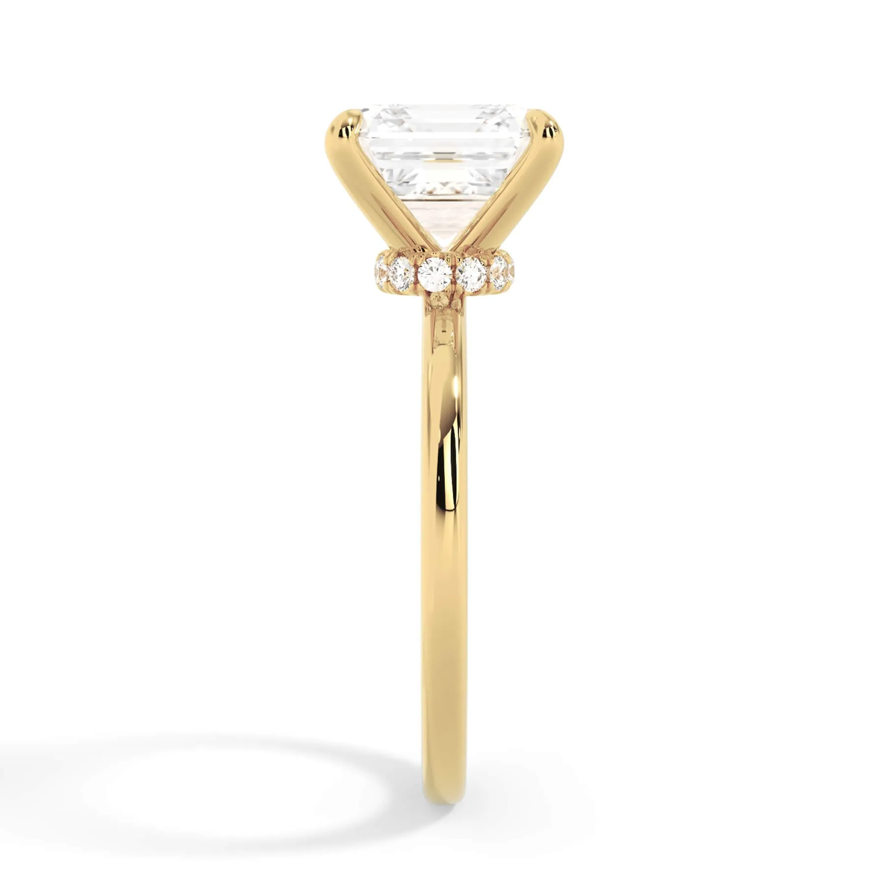 Under Halo Diamond Wrap Engagement Ring - Yellow Gold Wrap