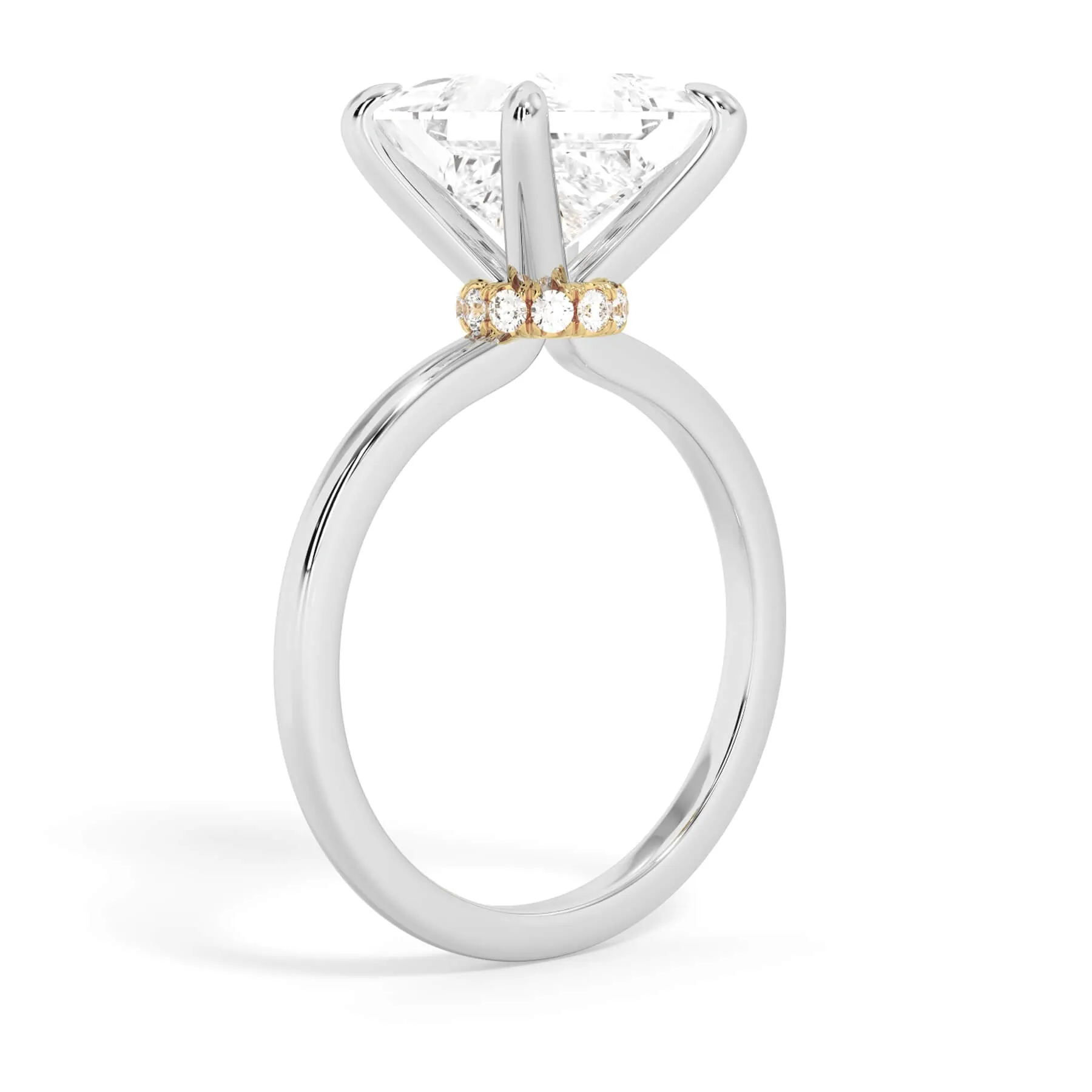 Under Halo Diamond Wrap Engagement Ring - Yellow Gold Wrap