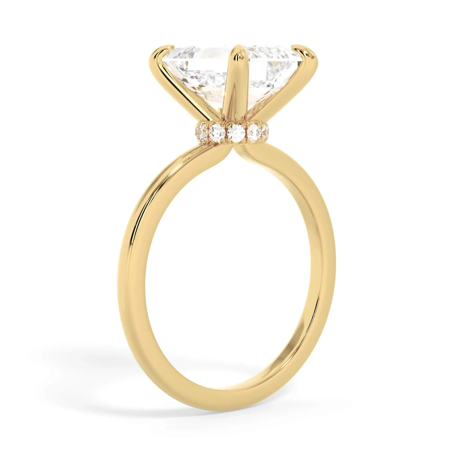 Under Halo Diamond Wrap Engagement Ring - Yellow Gold Wrap