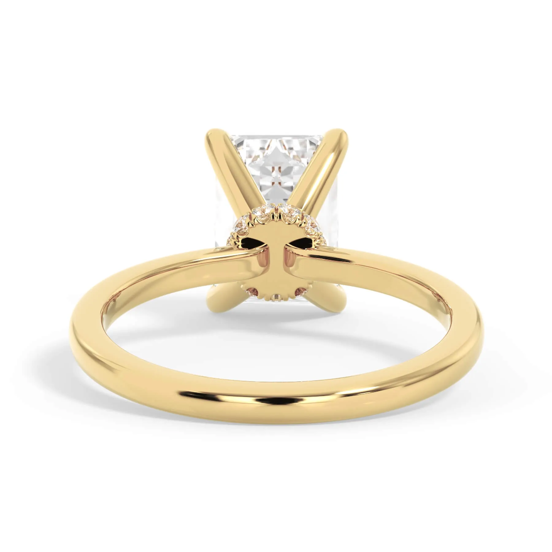 Under Halo Diamond Wrap Engagement Ring - Yellow Gold Wrap