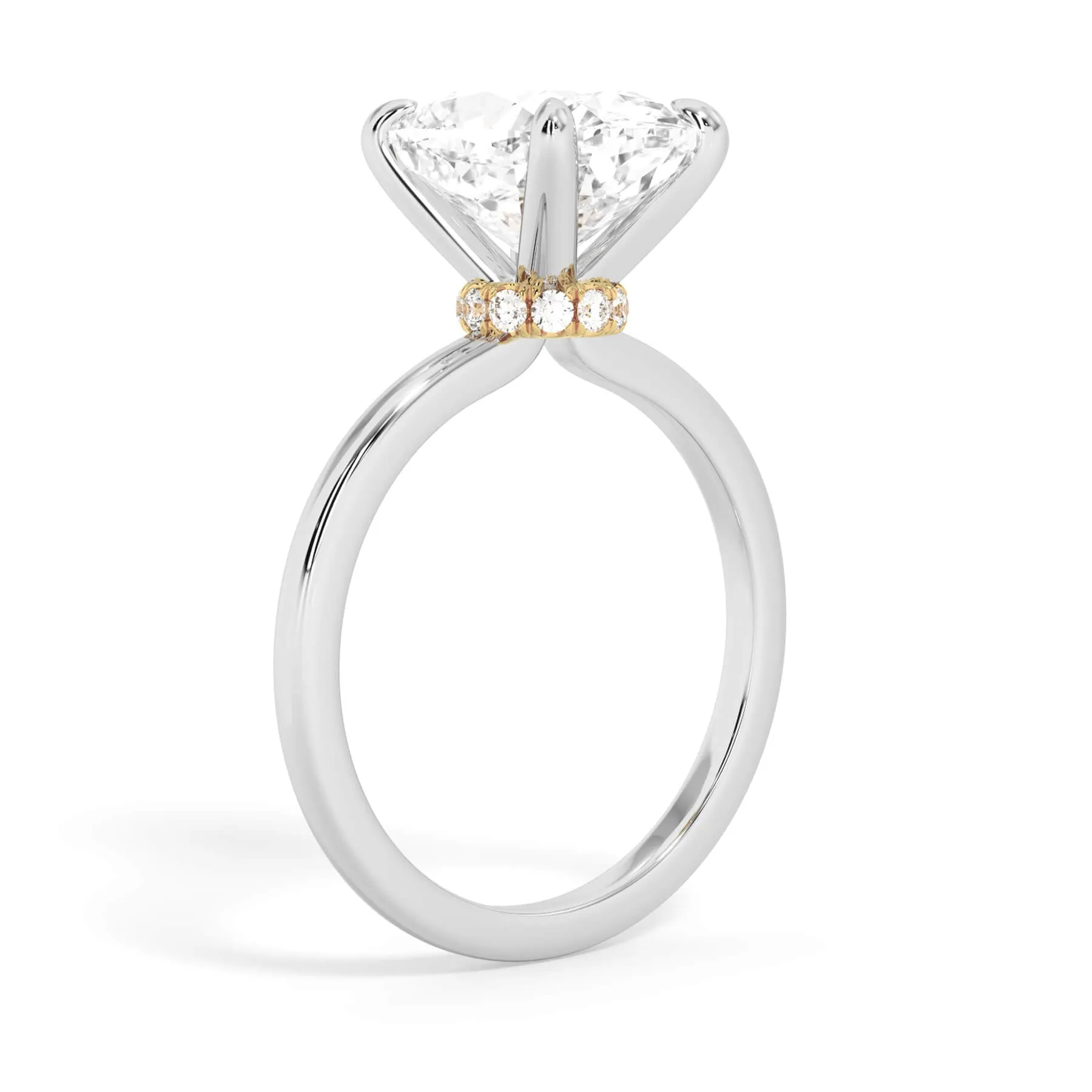 Under Halo Diamond Wrap Engagement Ring - Yellow Gold Wrap