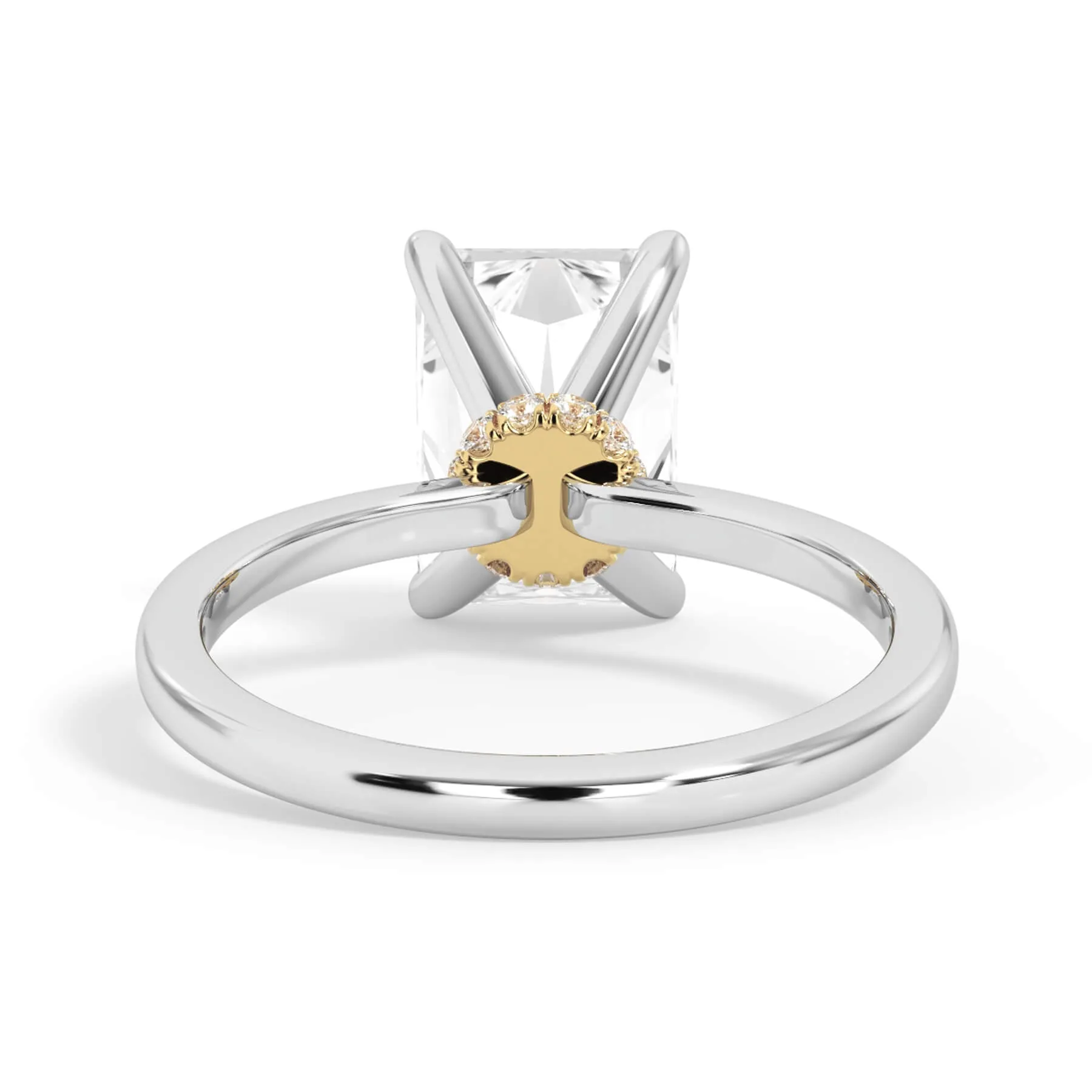 Under Halo Diamond Wrap Engagement Ring - Yellow Gold Wrap