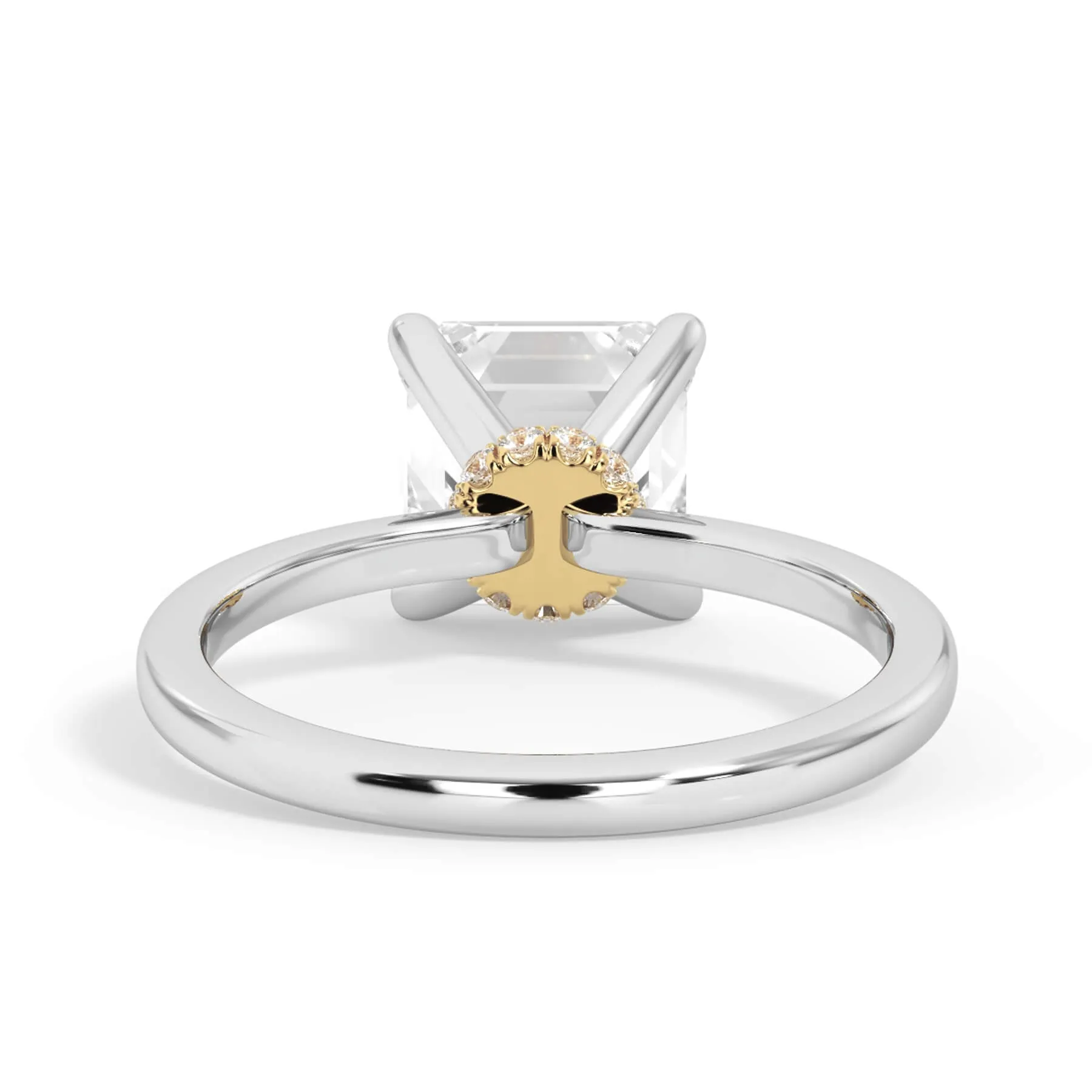 Under Halo Diamond Wrap Engagement Ring - Yellow Gold Wrap