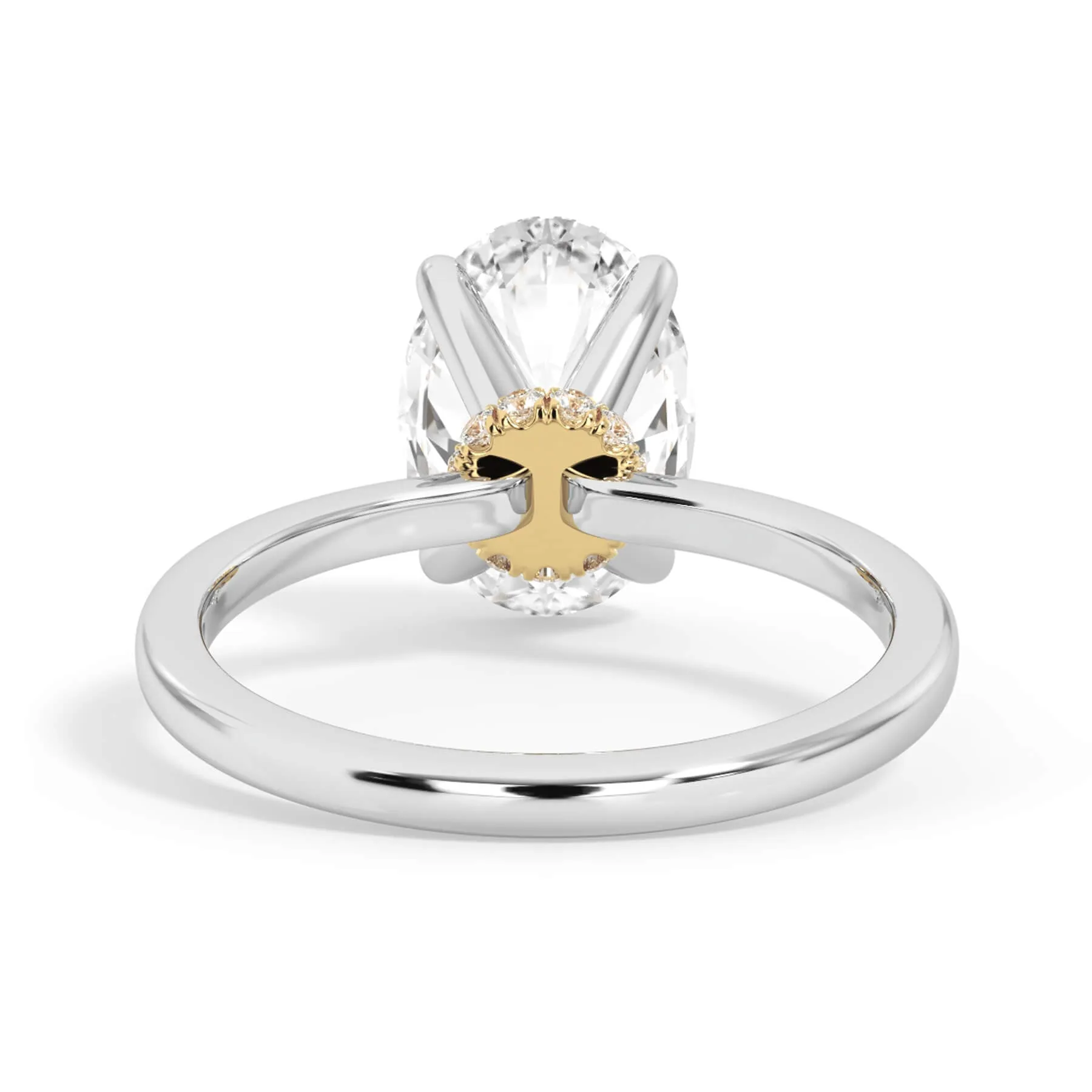 Under Halo Diamond Wrap Engagement Ring - Yellow Gold Wrap