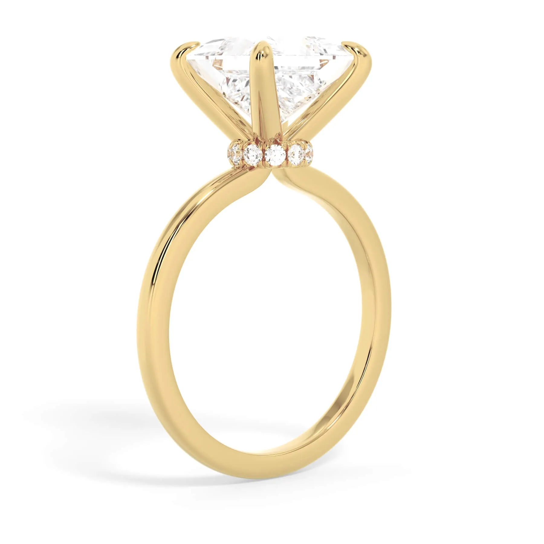 Under Halo Diamond Wrap Engagement Ring - Yellow Gold Wrap