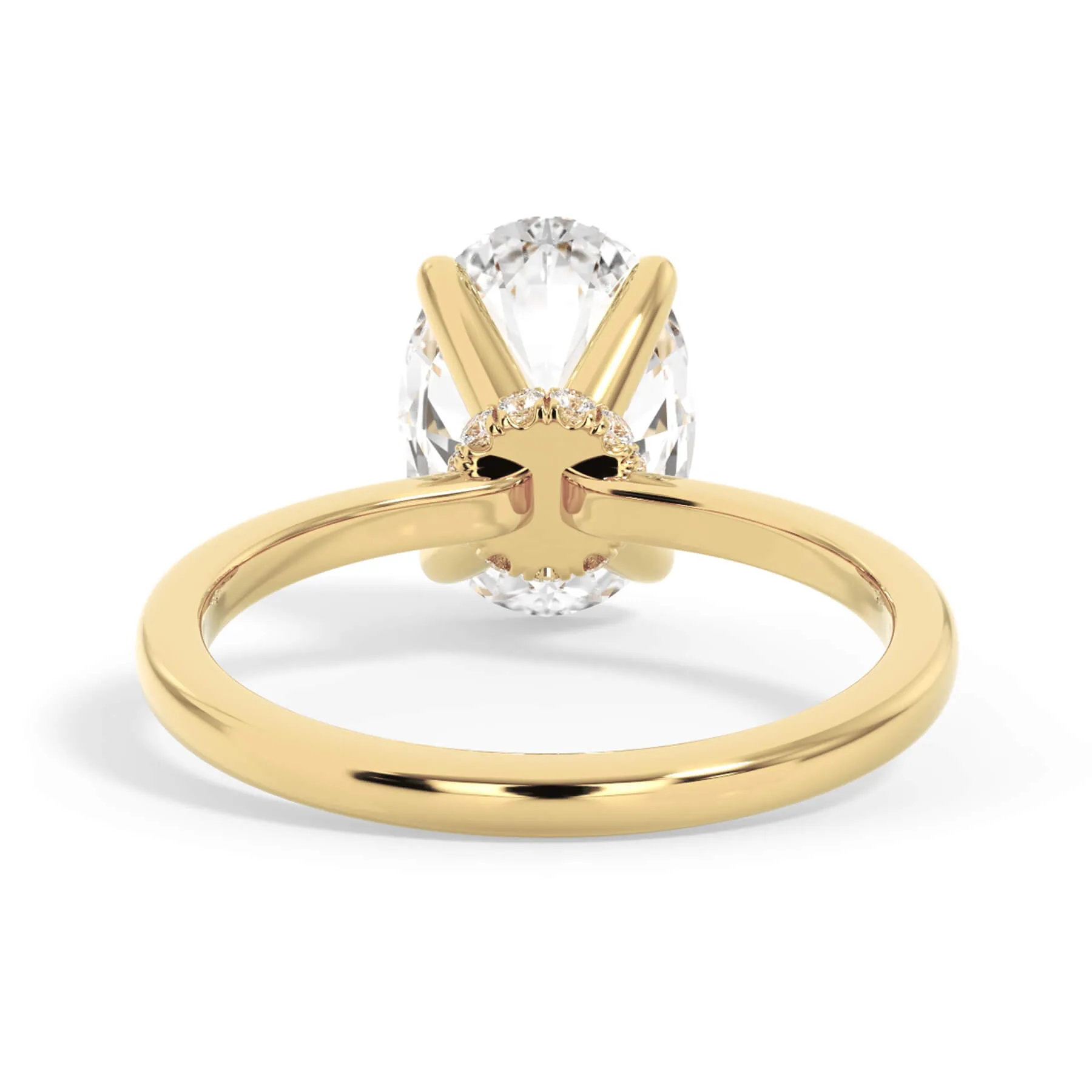 Under Halo Diamond Wrap Engagement Ring - Yellow Gold Wrap