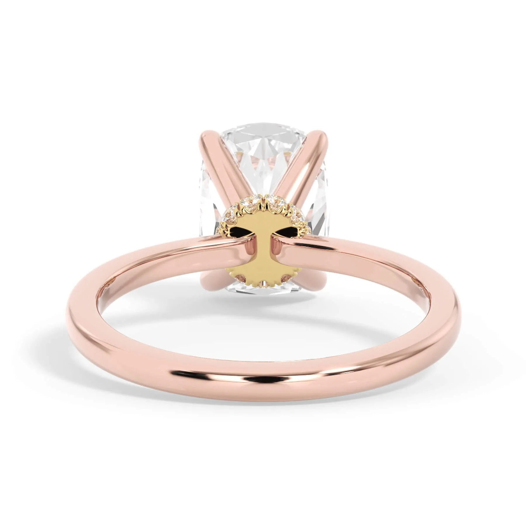 Under Halo Diamond Wrap Engagement Ring - Yellow Gold Wrap