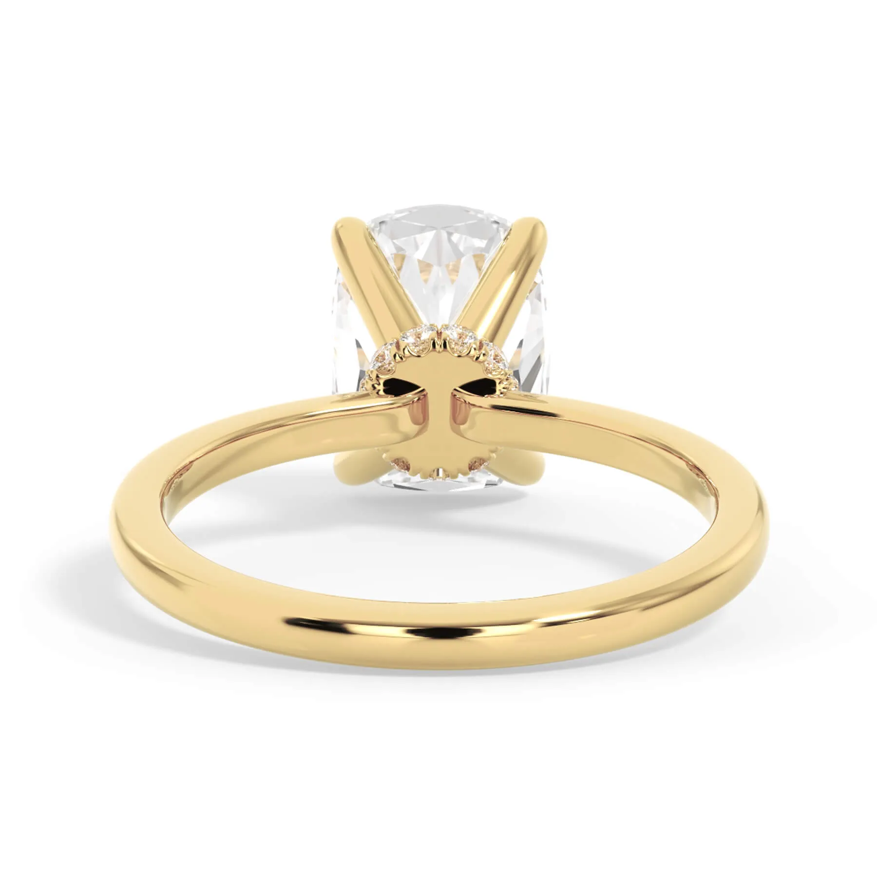 Under Halo Diamond Wrap Engagement Ring - Yellow Gold Wrap