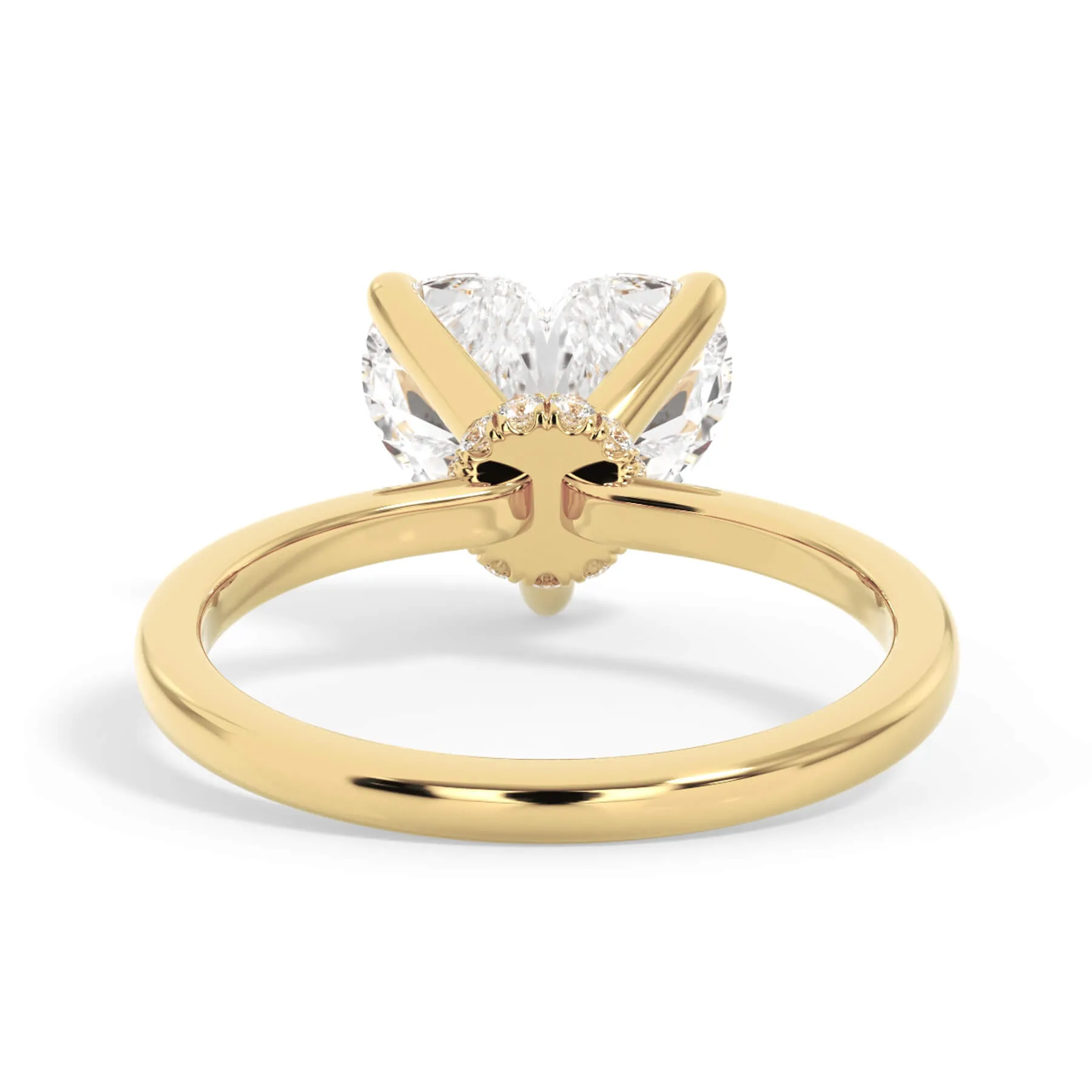 Under Halo Diamond Wrap Engagement Ring - Yellow Gold Wrap