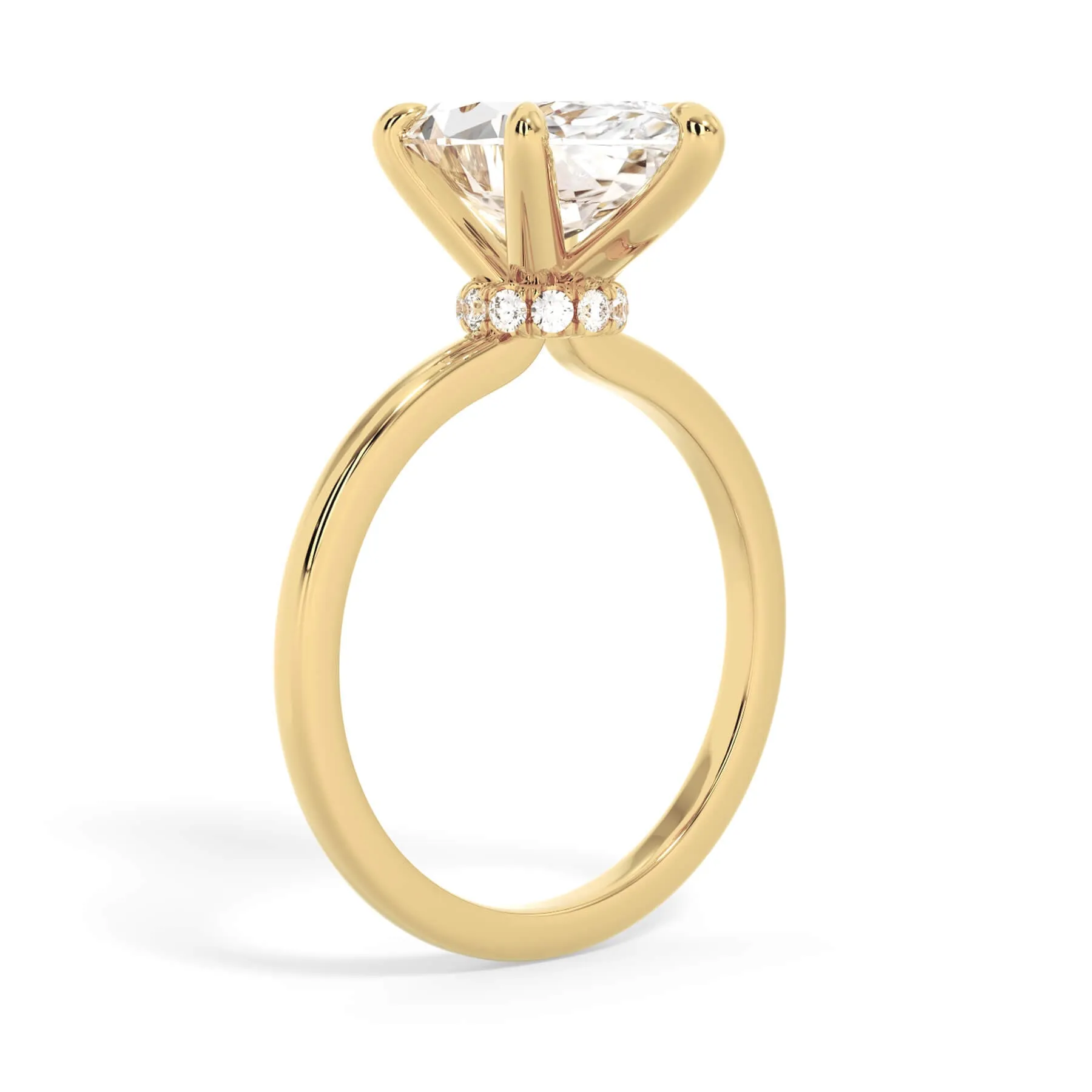 Under Halo Diamond Wrap Engagement Ring - Yellow Gold Wrap