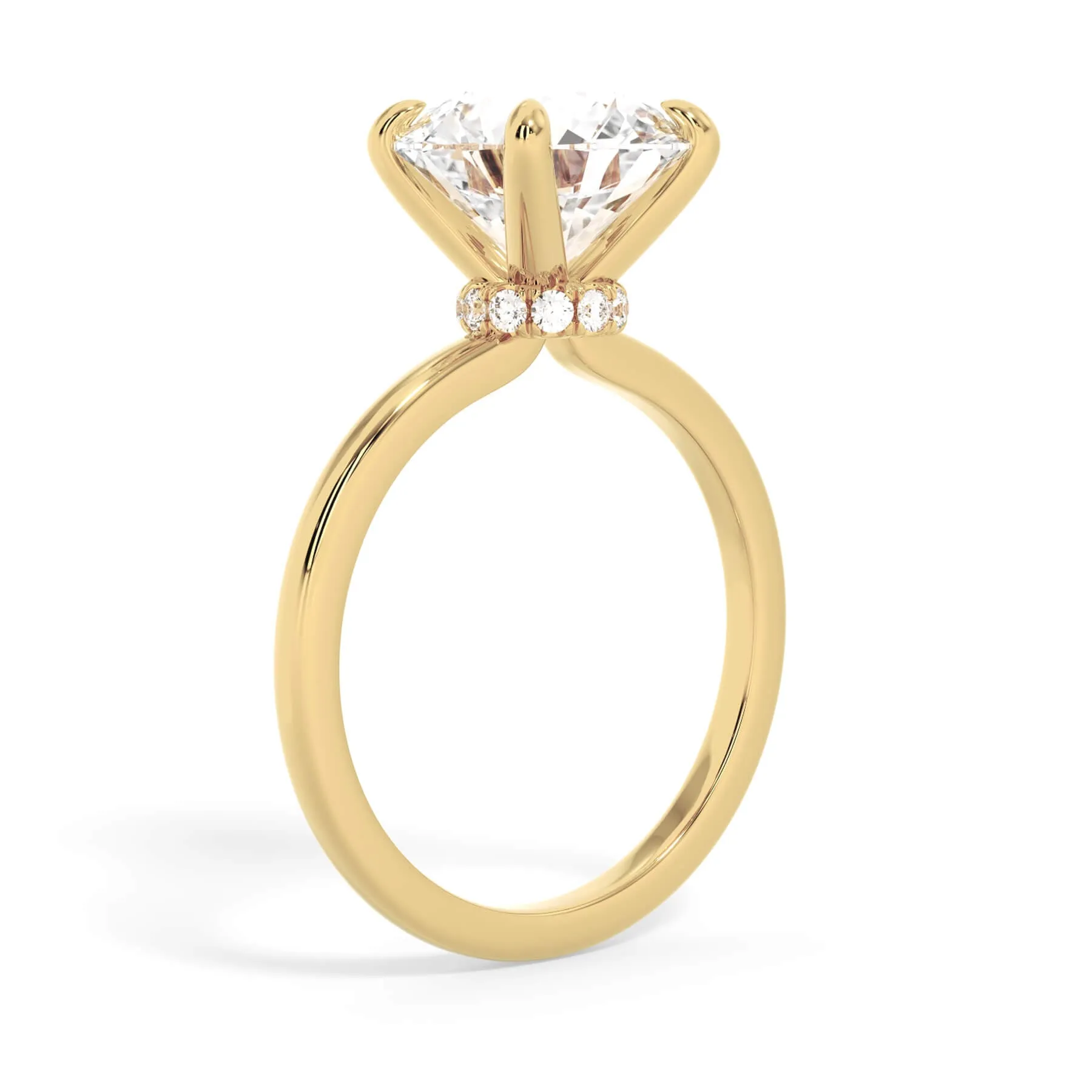 Under Halo Diamond Wrap Engagement Ring - Yellow Gold Wrap