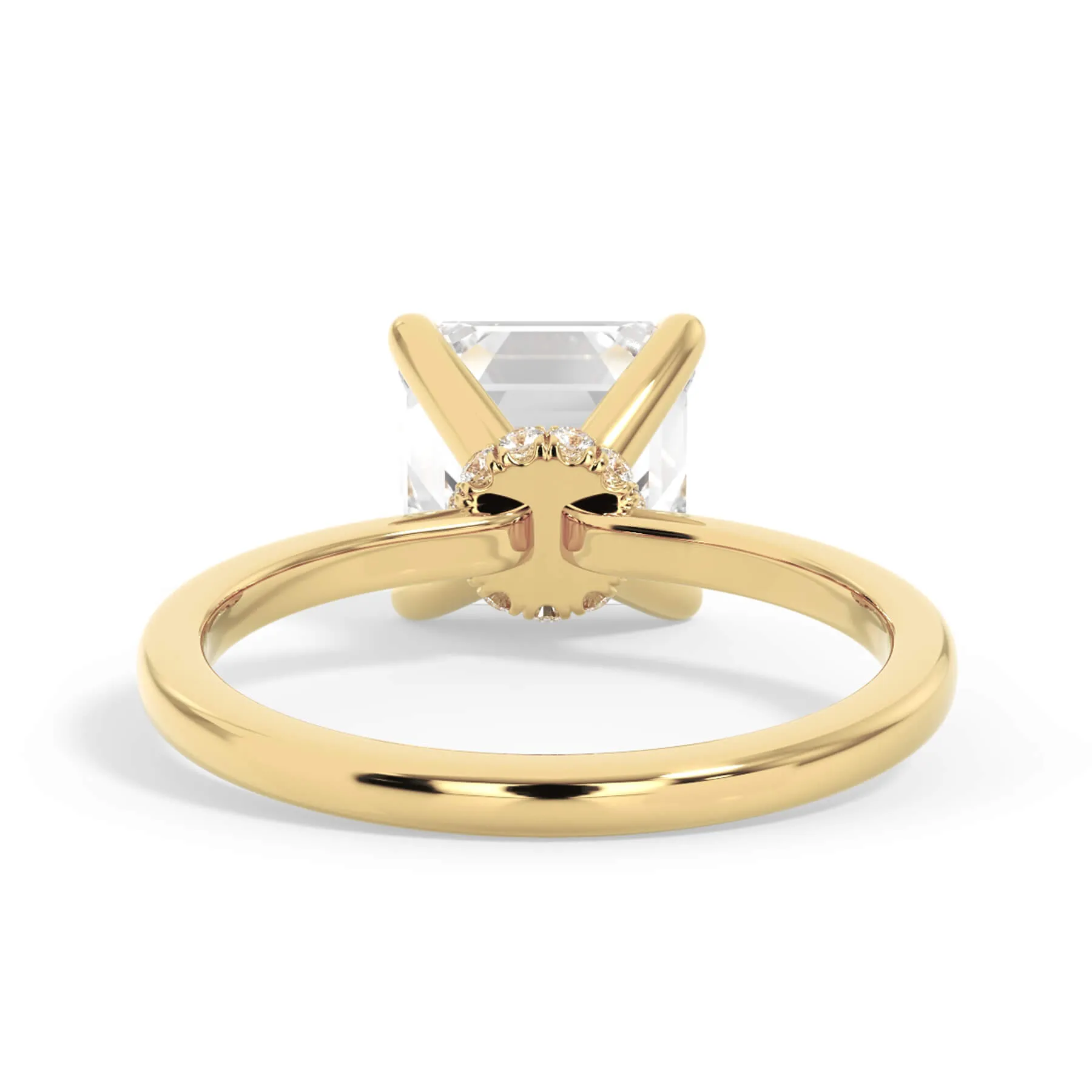 Under Halo Diamond Wrap Engagement Ring - Yellow Gold Wrap